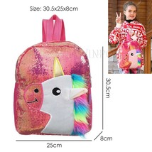Fashion Cartoon Unicorn Sequin Backpacks for Girls Kids School Bags Toddler Chil - £17.24 GBP
