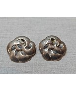 Silver Tone Interlocking Circle/Sphere Design Earrings 1.5&#39;&#39; Diameter Vi... - $14.00 CAD