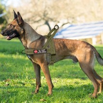 Reflective Dog Harness No Pull Military Tactical Pug Puppy Harnesses with Sticke - £21.52 GBP+