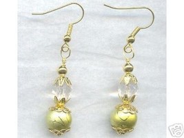Yellow Green Drizzle Crystal Drop Earrings  - $12.99