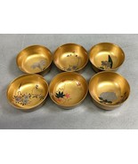 Set Of 6 Japanese Gold Floral Hand Painted Sake Cups - €21,64 EUR
