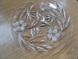 American Brilliant Faceted Dish Floral Heavy Vintage Beautiful - £19.36 GBP