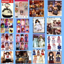 Choice of 18&quot; Doll Clothes &amp; Soft Doll Patterns McCalls 4267 4344 5775 Simplicit - £4.68 GBP