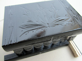 Puzzle Bank Saving Engraved Trick Box Black Large Lock&amp;Compartment Wedding Gift - £40.79 GBP