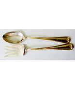 Vintage set of 2  Original  Silver Plate Serving Spoon &amp; Fork 11.25&quot;L - £19.55 GBP