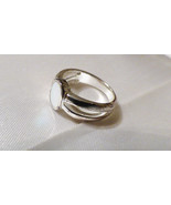 ELEGANT STERLING SILVER 925 OVAL MOTHER OF PEARL RING SZ 7.25 NEW - £23.46 GBP