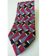 James B. Fairchild Silk Necktie Tie Geometric pattern Burdundy Gray colo... - £19.57 GBP