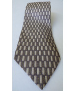 J. Ferrar 100% silk  Necktie Tie Geometric pattern gray beige  60&quot;L - £19.78 GBP