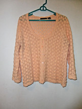 Preswick&amp;Moore peach colored sweater   3/4 sleeve  Size Large - £20.75 GBP