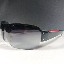 PRADA Men&#39;s Designer Sunglasses Black Shield SPS 07F 1AB-5D1 125 3N w/Case - $129.99