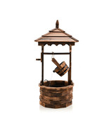 Patio Wooden Water Fountain with Electric Pump-Brown - Color: Brown - $302.44 CAD