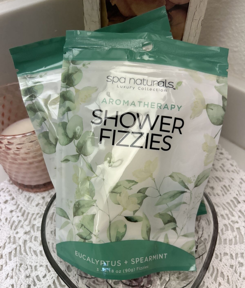 (2) Spa Naturals Aromatherapy Eucalyptus and Spearmint Shower Fizzies, 6... - $7.99