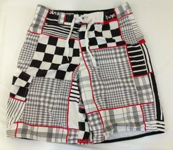 Spang White Mesh Lined Tie Front Plaid Striped Board Shorts Swim Trunk S... - $7.92