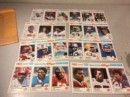 1982 Kelloggs NFL 24 Card Complete Set 8 Panels of 3 cards - £11.00 GBP
