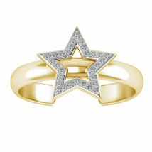 10k Yellow Gold Plated Diamond Open Star Adjustable Fashion Toe Ring For Womens - $59.41