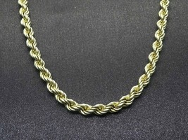 5mm Wide Rope Chain Necklace 14k Gold 28&quot; Long 28.4 Grams - £1,899.17 GBP