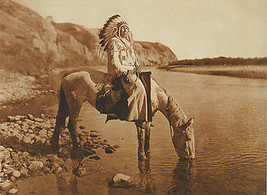 Bow River Blackfoot 15x22 Edward S. Curtis Native American Art Photograph - £39.03 GBP
