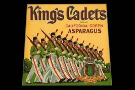 King&#39;s Cadets California Green Asparagus by Union Lithograph Co. - Art P... - $21.99+