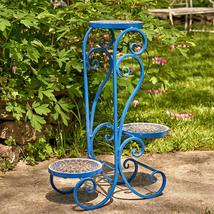 Zaer Ltd. Mosaic Tile Furniture (3 Pot Plant Stand, London Blue) - £79.71 GBP