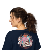 Womens Organic Ribbed Neck T-Shirt Aint No Hood Like Motherhood Back Fre... - $75.17 CAD