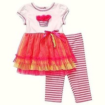 Youngland Girl&#39;s Size 24 Months Birthday Cupcake Dress Leggings Set - $236.82 MXN