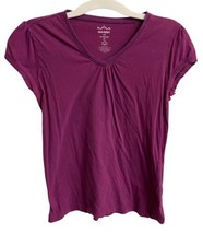 Old Navy Girls  Size 2X T Shirt Magenta V Neck  100% Cotton Plus  - $9.79