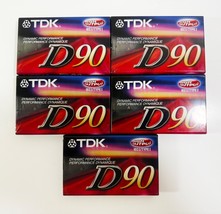 TDK Cassette Tapes D90 High Output New Blank Audio Lot of 5 - $202.80 MXN