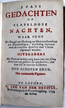 Jan Van Der Desyater c1732 First Edition Thoughts On Sleepless Nights Rare! - £417.14 GBP