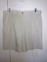 Izod Men&#39;s 100% Polyester Pleated SHORTS-38-WORN ONCE-SAND COLOR-NICE-THIN Woven - £6.72 GBP