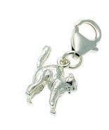 Sterling 925 British Silver Welded Bliss Clip On Charm, Small Cat Arched... - £11.90 GBP