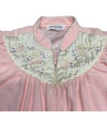 Vanity Fair Pink Nightgown Floral Embroidered Vintage House coat Robe Si... - $39.26