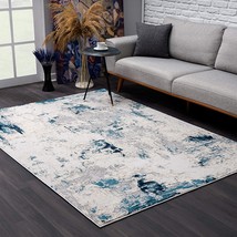 10&#39; Blue Abstract Dhurrie Runner Rug - $162.59