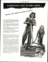 1942 Washington Goes To Mrs Smith -  Vintage Print Ad push mower e7 - £19.22 GBP