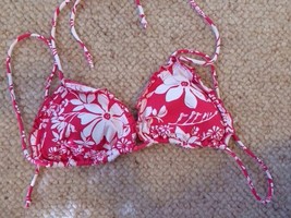 American Eagle Pink Floral Ruffle Trimmed Bikini Top Size Large L NWOT - £4.01 GBP