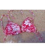 American Eagle Pink Floral Ruffle Trimmed Bikini Top Size Large L NWOT - £3.92 GBP