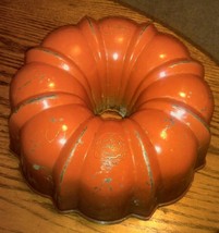Vintage Orange Nordic Ware Bundt Cake Pan Alumium Fluted Tube 2A - $11.99