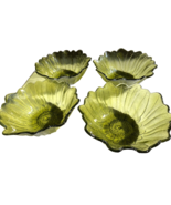Vintage Avacado Green Glass Flower Bowls, Circa 1970s, Set of 4 Salad Bowls - $23.74
