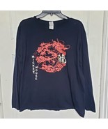Mickey Red Dragon Unisex Large Black Cotton Long Sleeve Shirt - £12.02 GBP