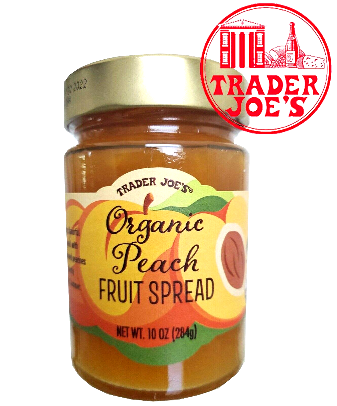  Trader Joe's Organic Peach Fruit Spread  NET  WT  10 oz  - $13.56