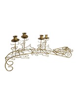 Vintage Macy&#39;s Gold Metal Wire 26&quot; Long Reindeer &amp; Sleigh Mantle Candle ... - $512.77 MXN
