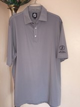 Men's FootJoy Gray Striped Golf Polo Shirt Sz Large -8th Annual MGA Invitational - $44.54