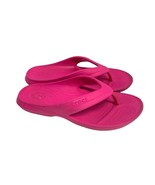 Crocs Juniors Size 2 Youth Kids Hot Pink Slip On Slide Flip Flops Sandals - $16.82