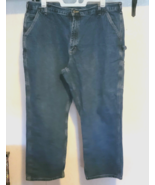 Carhartt Carpenter Pants 42x30 Dark Blue Straight Leg - £22.69 GBP