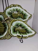Santa Anita Pottery 3 Section Dish With Handle In Beautiful Green Glaze - £28.40 GBP