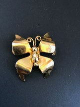 Vintage Small Goldtone BUTTERFLY Moth Pin Brooch – 1 x 1 and 1/8th’s inches –   - £7.24 GBP