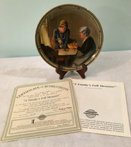 Vtg Norman Rockwell Collector Plate &quot;A Family&#39;s Full Measure&quot; Limited Ed #1962A - £21.38 GBP