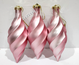 Christmas Gingerbread Shabby Chic Pastel Pink Swirl Plastic Ornaments 7&quot; - $21.99