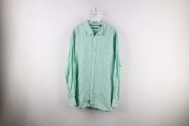 Orvis Mens XL Blank Linen Weave Long Sleeve Collared Button Shirt Heather Green - £35.06 GBP