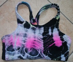 womens  sports bra size medium psychedelic pattern cotton spandex - $8.11