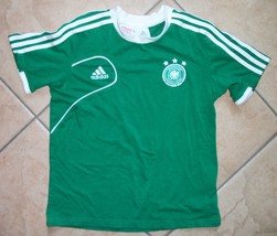 boys or girls t shirt adidas deutscher fussball bund size small green white - £13.87 GBP